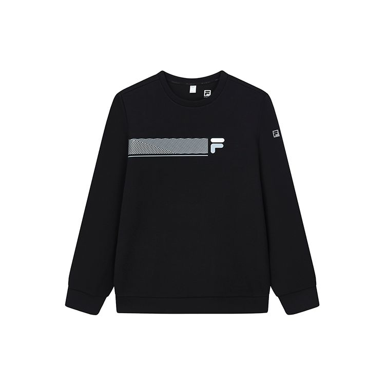 Fila Athletics Logo Print Pullover Crewneck Sweatshirt Men Sweatshirt Deep-Black A11M141204F-BK