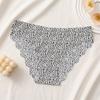 Women Seamless Thin Low Waist Leopard Print Ladies Briefs Underwear Set