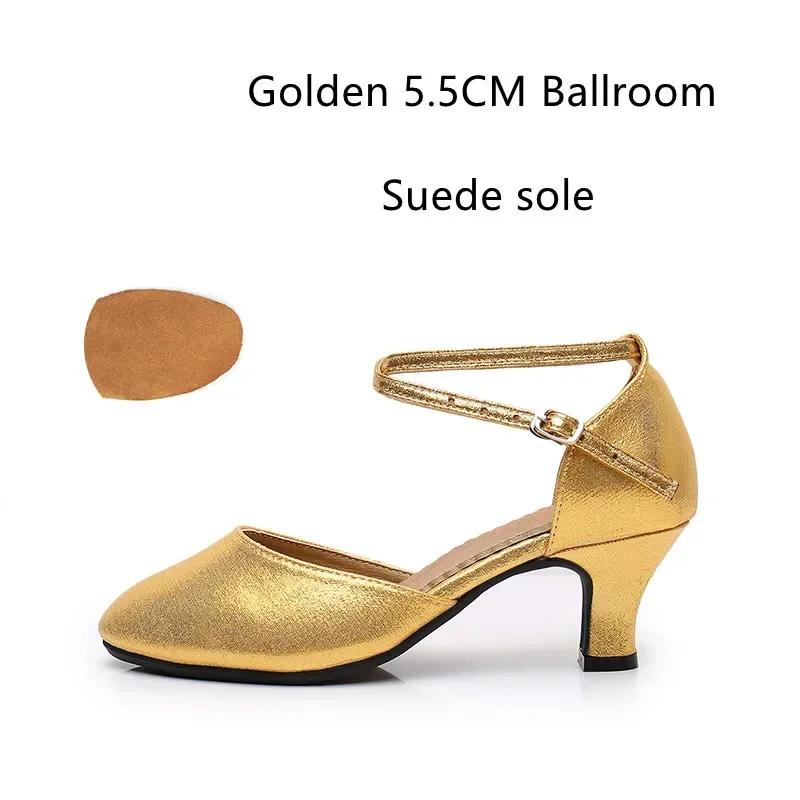 Zapatos Estándar para Mujer Nuevos Zapatos de Baile de Salón para Mujer con Perlas Punta Cerrada Zapatos de Salsa Suela Blanda de Goma Tacones Bajos para Danza Moderna