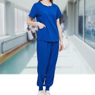 Conjunto de uniforme médico para mujer, ropa de trabajo de enfermera, mangas cortas, duradero, con bolsillos, ropa, traje, parte superior y