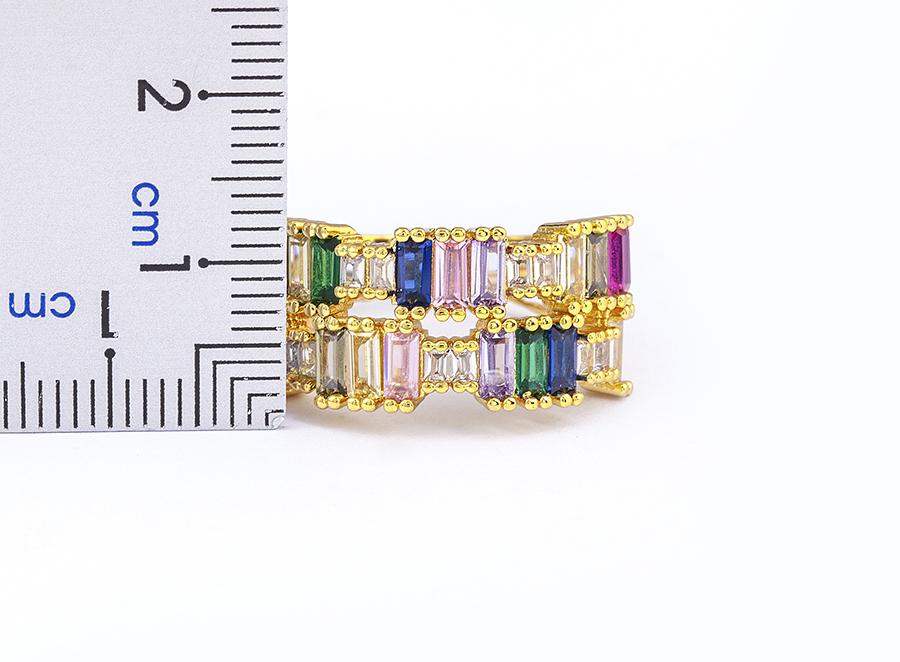 Nidin Neue Mode Regenbogen Geometrisch Exquisit Kristall AAA Zirkon Ring Damen Temperament Erklärung Hochzeitsfeier Charme Schmuck