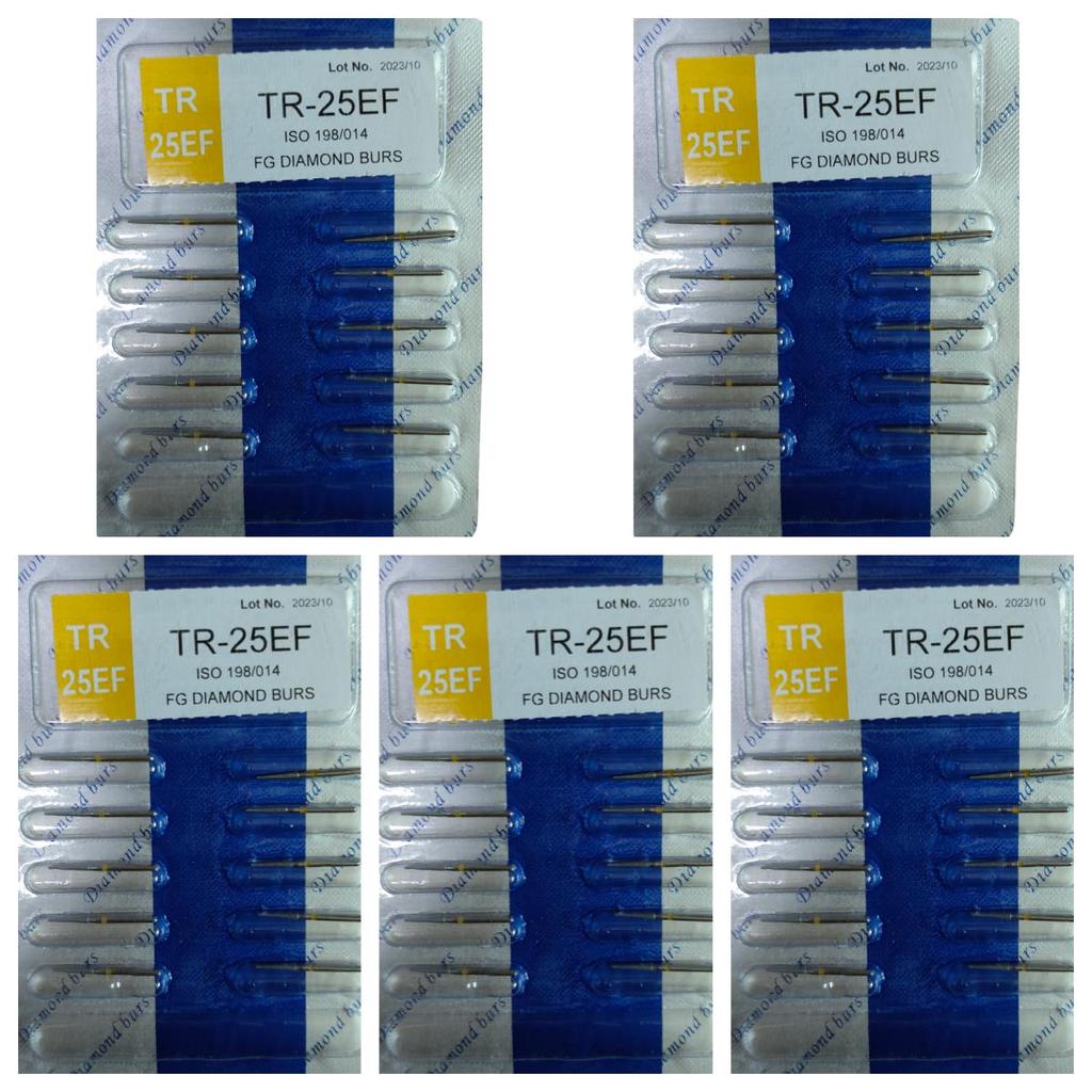 50pcs Dental High Speed Burs High Speed Handpiece Turbine Diamond Burs Diamond Polishing Tooth Preparation Dentist Material