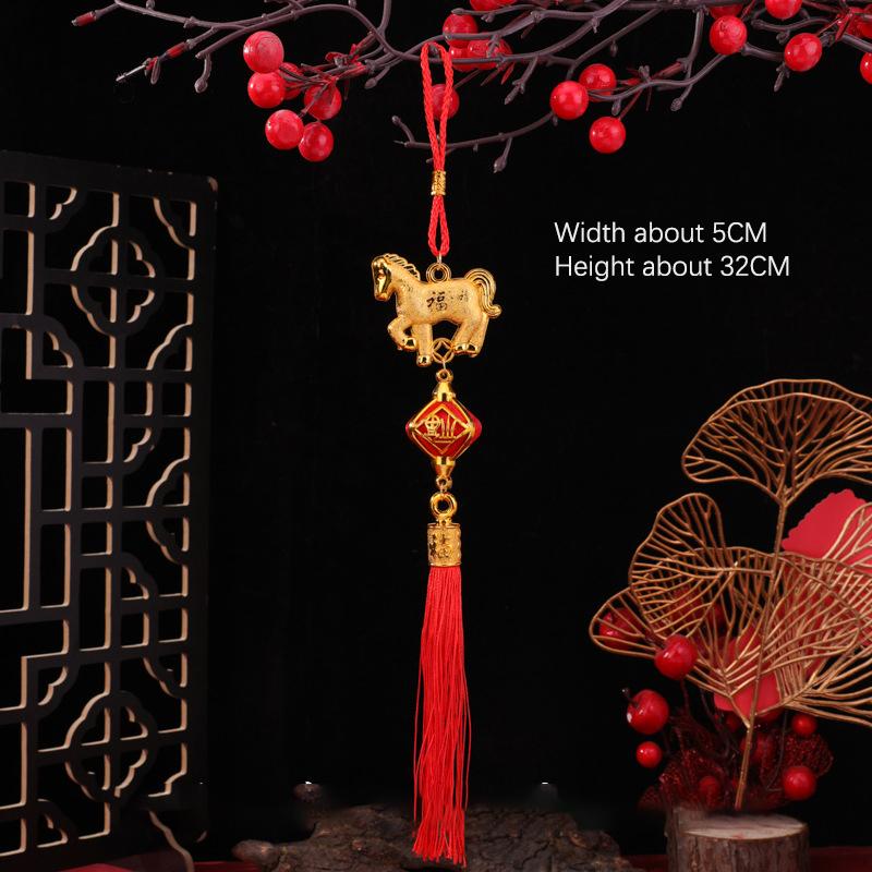 1/10 Pcs 2026 Year Of The Horse Wall Hanging Car Ornament Chinese New Year 3D Horse Lantern Red Gold Pendant Lucky Decor Gifts
