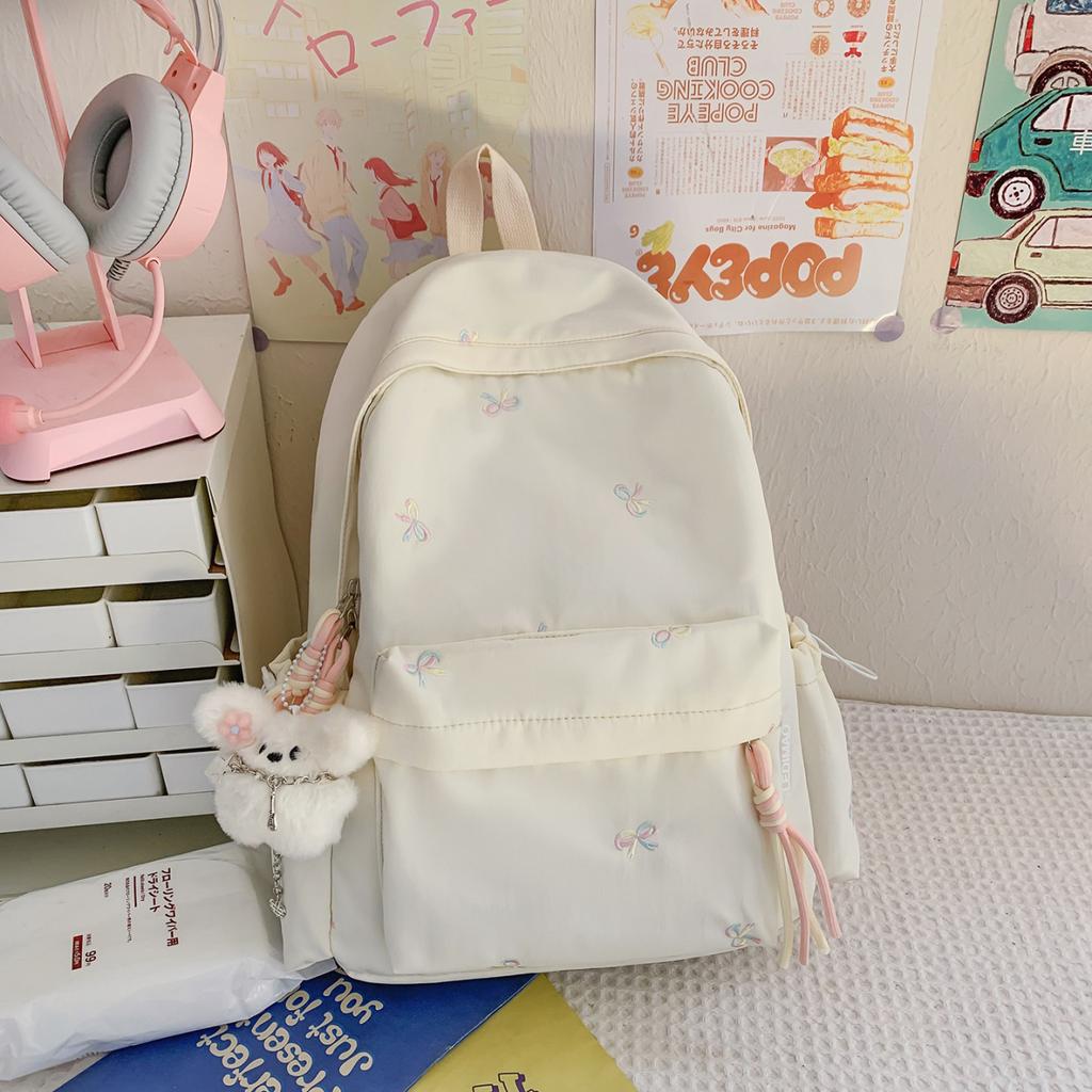 Schoolbag New High-value Small Fresh Cute Soft Girl Bow Travel Backpack Japanese Ins Sweet Student Backpack