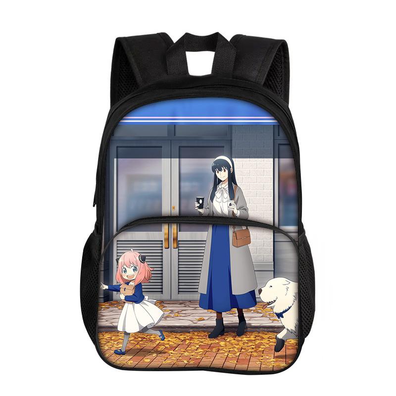 SPY×FAMILY Round Front Bag Backpack Versatile Fashion Trend Cartoon Boy and Girl School Birthday Best Gift