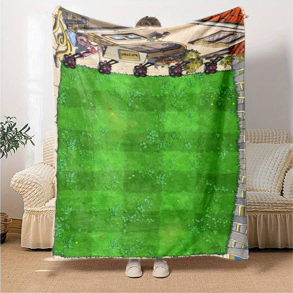 Plants Vs. Zombies Blanket Durable Comfort Suitable for Seaside Office Livingroom Four Seasons Multipurpose Playful Design