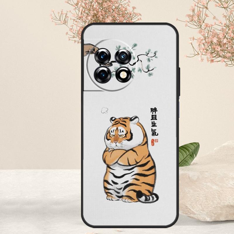 Cartoon Fat Tiger Case For OnePlus 15 R 13T 13 13R 12 12R 11 10R 10T 10 Pro Nord 5 CE 4 2 3 Lite N20 N30 Cover
