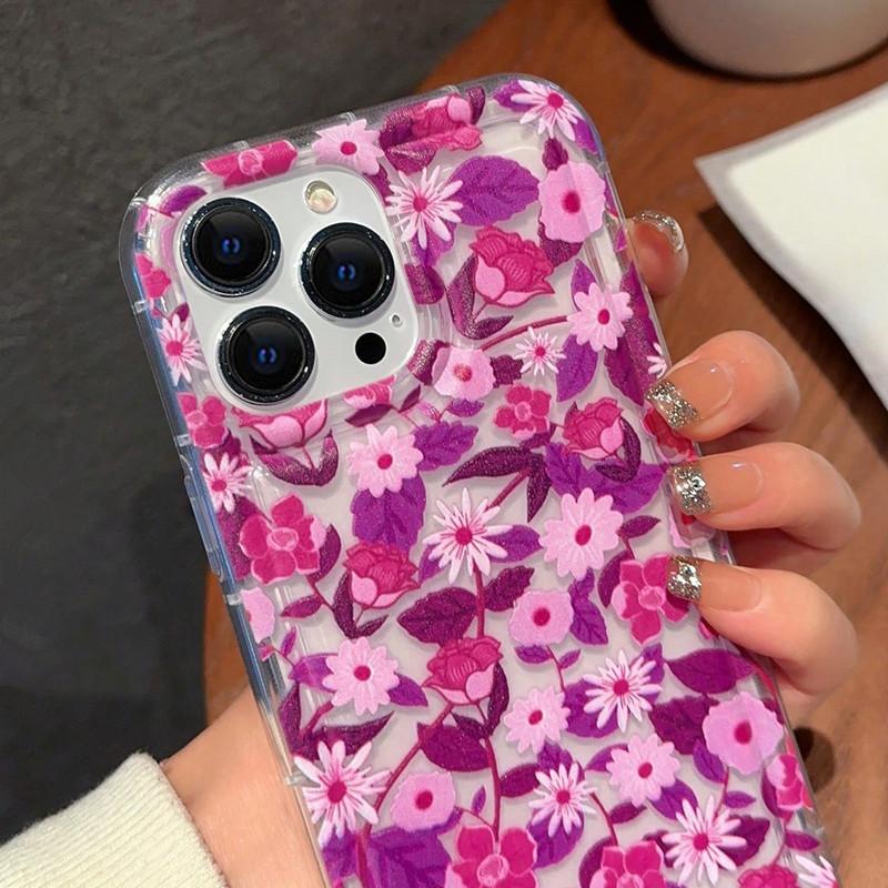 Flowers Graphic Print Clear Case For  Redmi Note 13 12 Pro Plus 4G 5G 12S 11S 10S 12S 11S 10S Redmi 12 13C Protect Cover