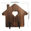 Decorative Wooden Key Hanger Wall-Mounted Key Storage Rack with Hooks House Shaped Entryway Decoration Coat Organizer