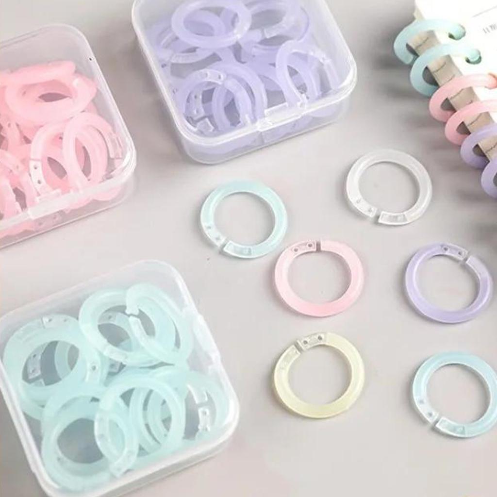 20Pcs 15mm Loose Leaf Binder Rings Opening Notebook Refill Keychain Ring DIY Photo Album Circle Clamps Office Budget Binder