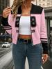 Sweet and Cool Sporty Classic American Motorcycle Print Fashionable Casual Jacket