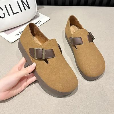 Neue Retro Schuhe Damen Ballerinas Weiche Lässige Damen Sneaker Slipper mit Fell Runde Zehen Clogs Plateau Kleid Bequem zum Hineinschlüpfen