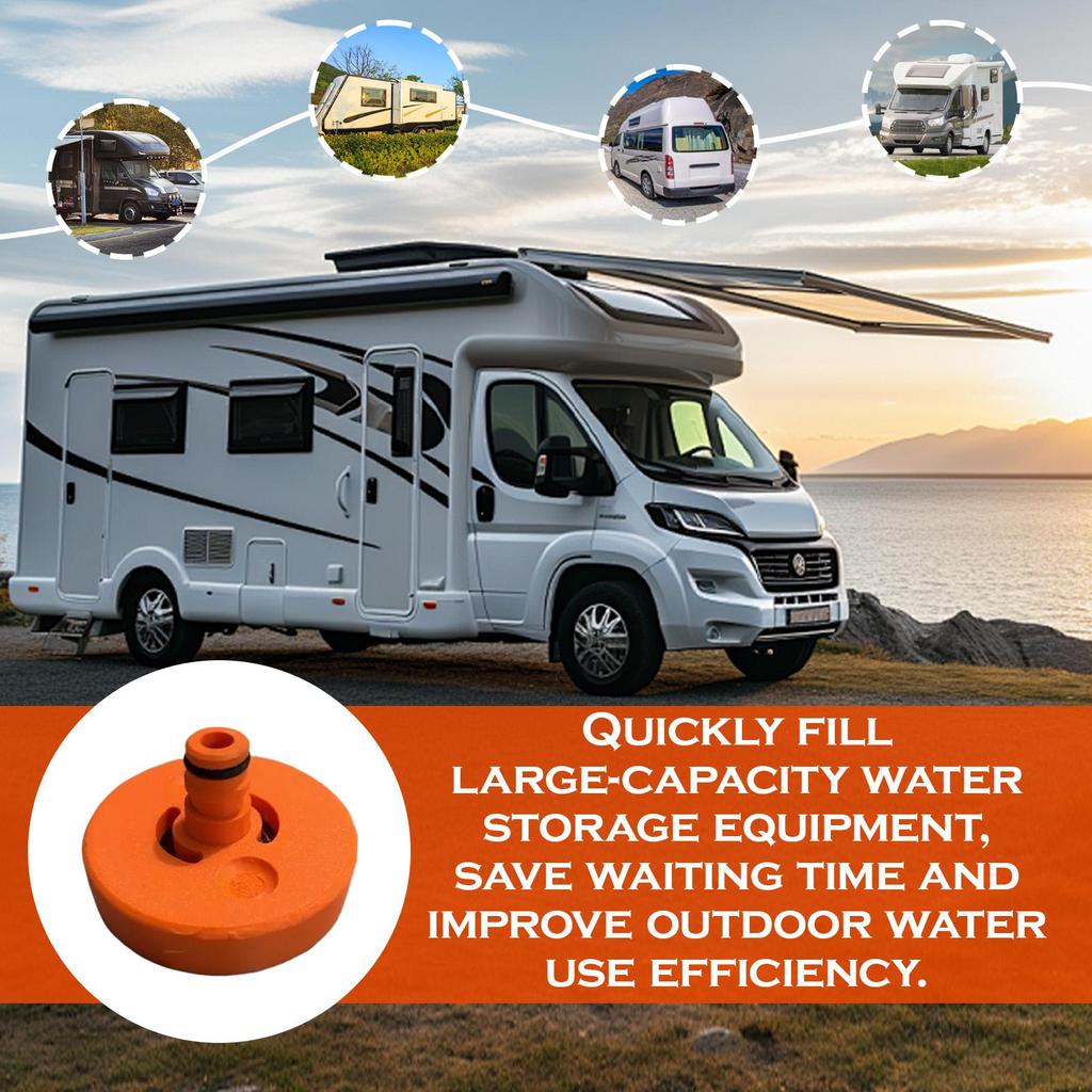 Rv Fresh Water Inlet Leak Proof Water Tank Replacement Adapter Filler Hatch Cap for City Connection Vehicle Boat Trailer Outdoor