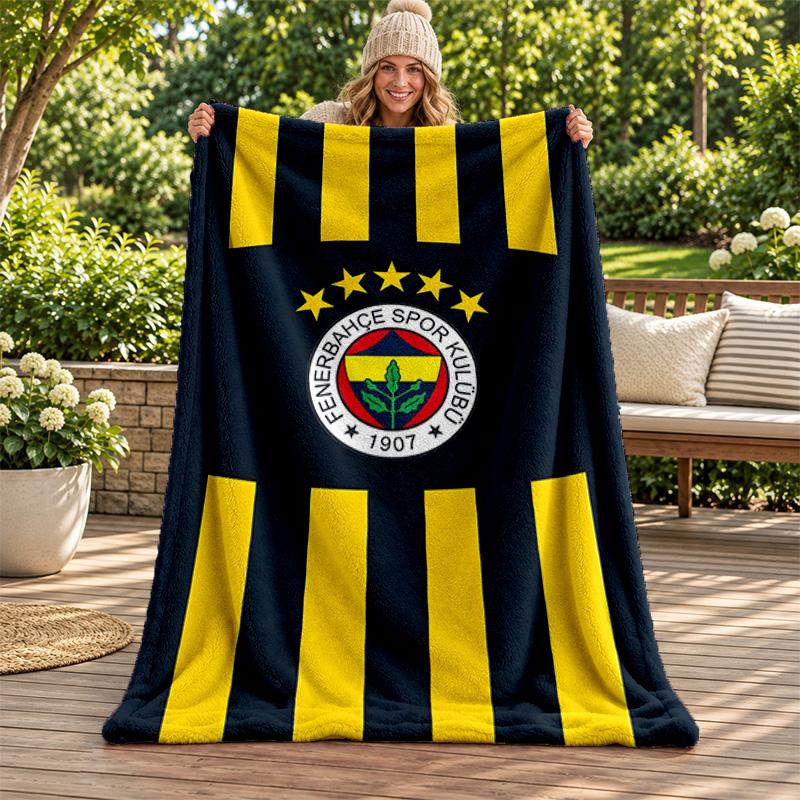 Fenerbahce Blanket Flannel Blanket Soft Cozy Plush Throw for Sofa Bed Lightweight Home Decoration Gifts for Christmas Various Holidays