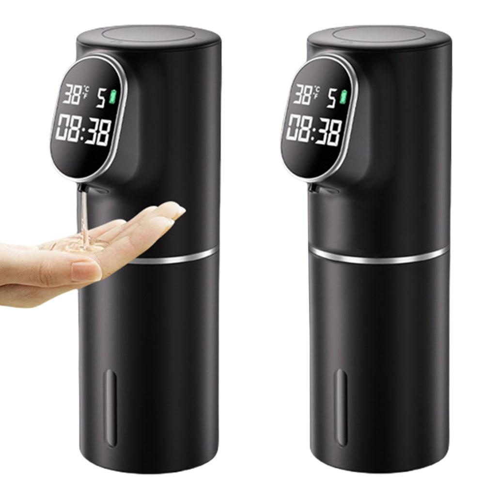 Automatic LED Display 320ML Touchless Hand Soap Dispenser 5 Adjustable Levels Rechargeable Soap Device Time Temperature Display