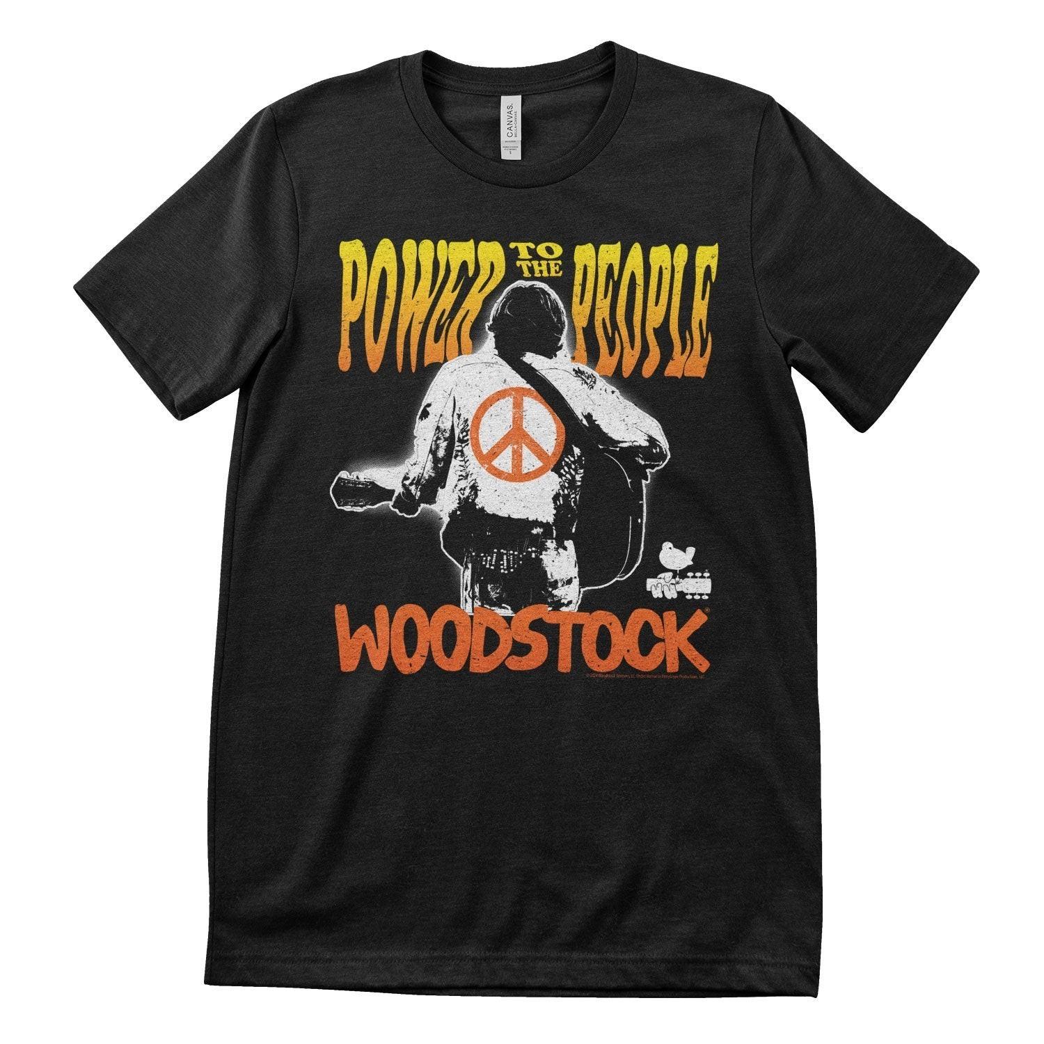T-Shirt Ufficialmente Licenziato Woodstock Power To The People Uomo L
