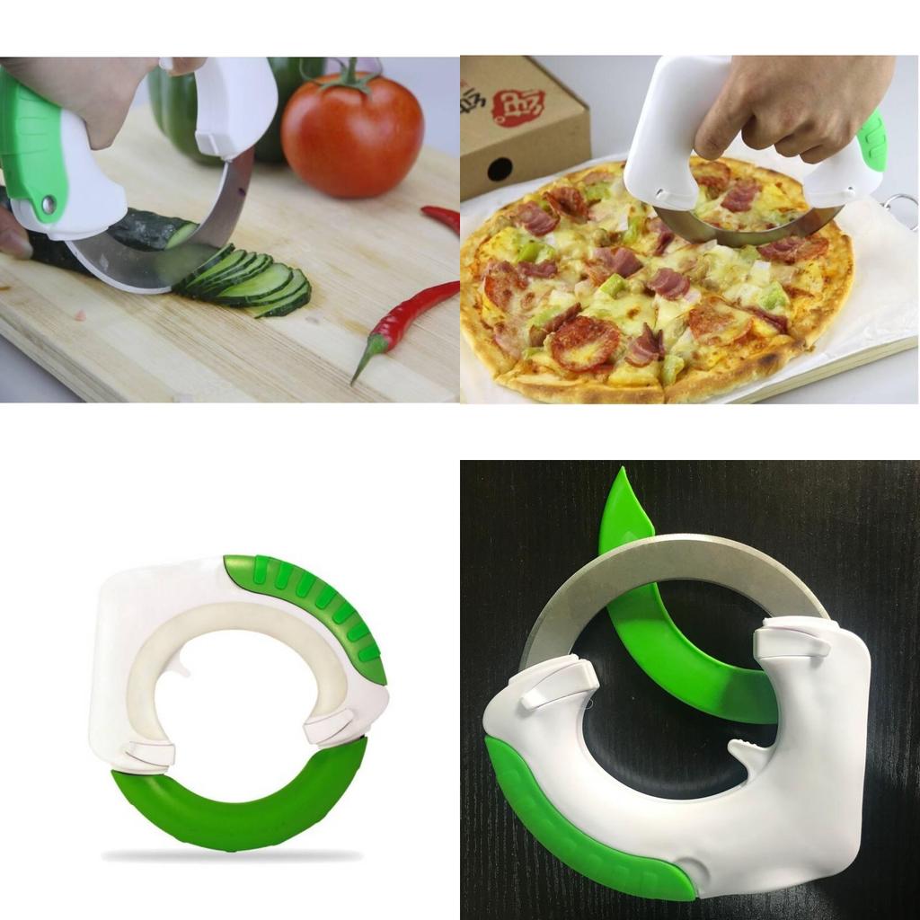Multifunctional Circular Kitchen Knife With Stainless Steel Blade For Cutting Vegetables Pizza Cake