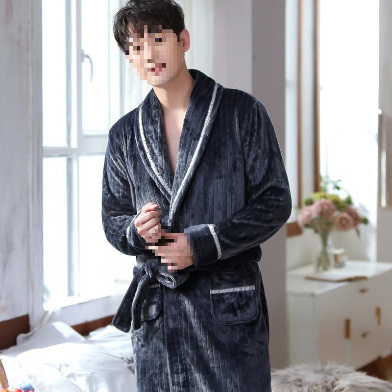 G5Z Couple's Flannel Robe: Thick Coral Fleece Bathrobes for Men & Women