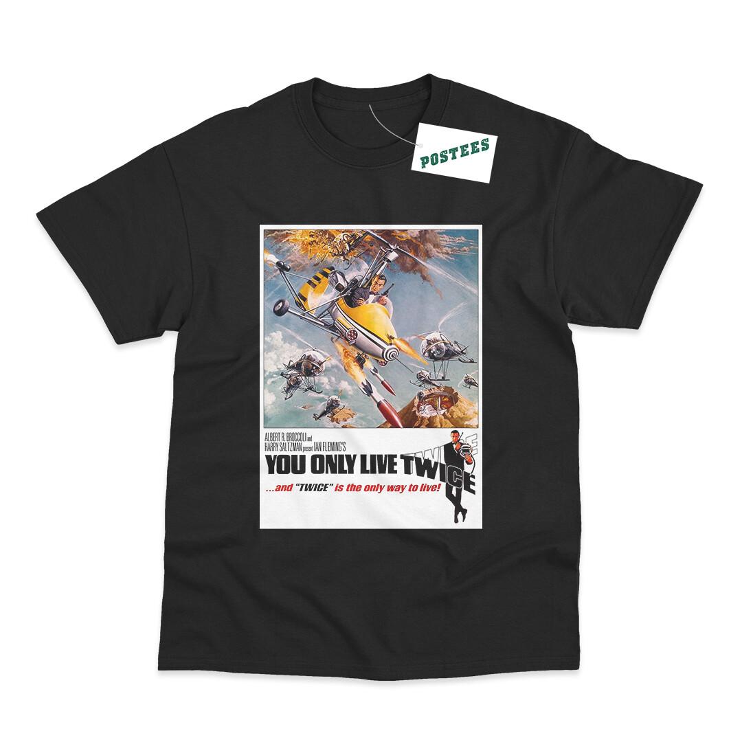 Retro Movie Poster Inspired By James Bond You Only Live Twice DTG Print T-shirt S