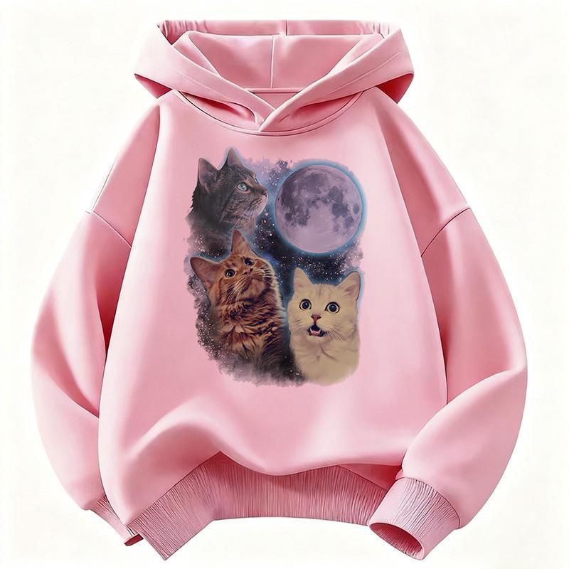 Fashion Hoodie Kids Cat Children's Sweatshirt Cute Kawaii Hoody for Boys Girls Autumn Winter Casual Hoodies