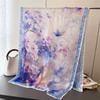 Elegant Printing Flower Cutting Spring and Summer Silk Scarf Large Long Scarf High-end Travel Shawl Sun Protection Women's Scarf Headscarf