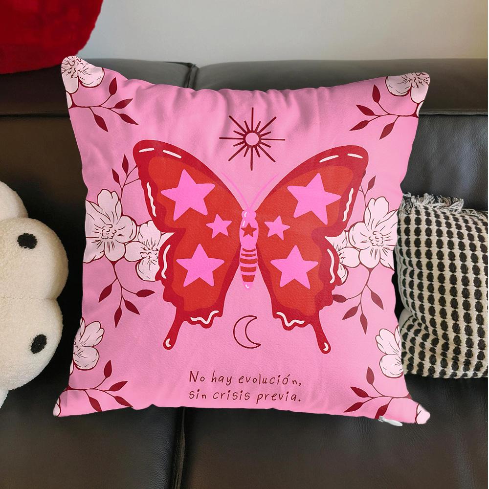 Butterflies and Love Patterns Pillowcase Pillow Covers x Sleeping Pillows Cover Home and Ornamental Decoration Living Room 30x30CM(12x12In)
