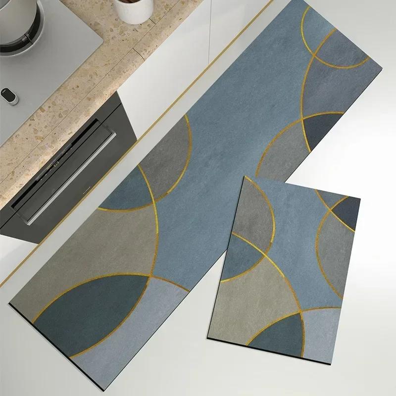 Kitchen Rugs Non-slip Waterproof Floor Mat Oil-proof Pvc Carpet Home Decoration Anti-slip Leather Rug  Alfombra De Cocina 