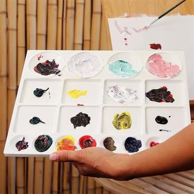 1Pc Oil Paint Water Coloring Palette For Kids Children Adults Art Acrylic Drawing Tray Plastic Pallet Student Stationery