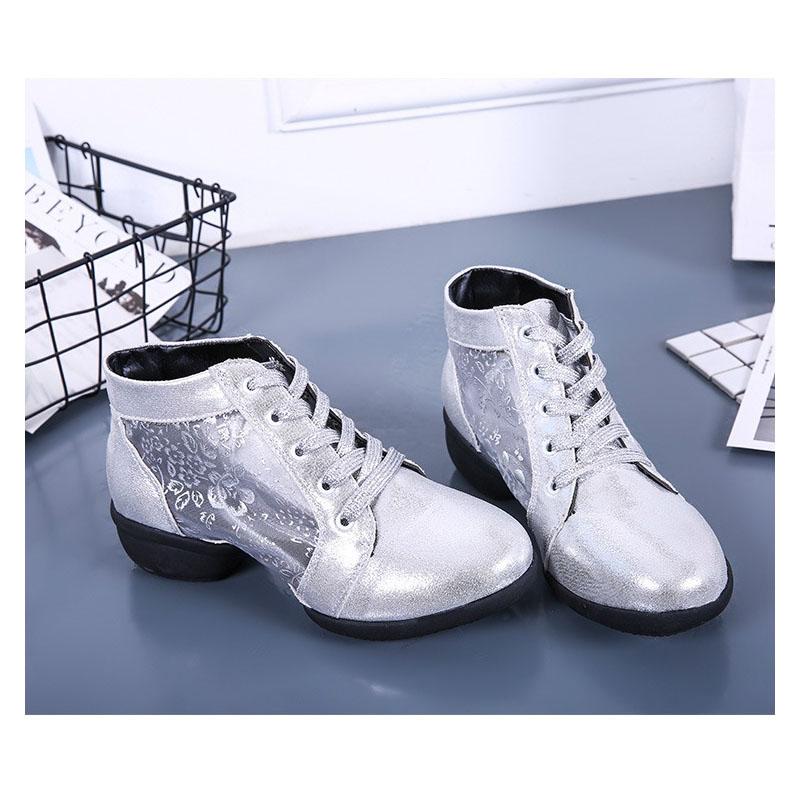 Atmungsaktives Mesh Gummi Sohle Latein Tanzschuhe Weiche Sohle Damen Erwachsene Gesellschaftstanzschuhe