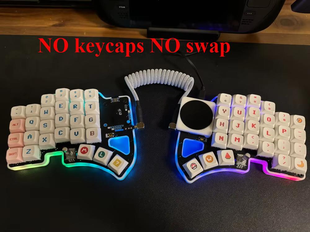 Custom Dilemma Max Split Keyboard Kit Wired RGB Hot Swap Welding FDM Knob Touchpad Mouse Simulate Support Vial MX Switch Gift