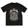 Mens Kings Made In 1961 60 Years Of Being Awesome TShirt 60th Birthday Tshirt Short Sleeve Unique Clothes Cotton Tee Tops Gift