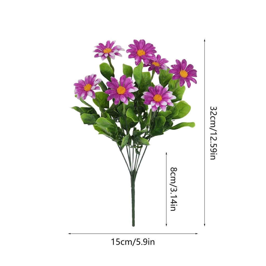 Allwetter-Künstliche Gänseblümchen, UV-beständiges Fake-Bouquet für den Außenbereich, für Garten, Veranda, Blumenkasten