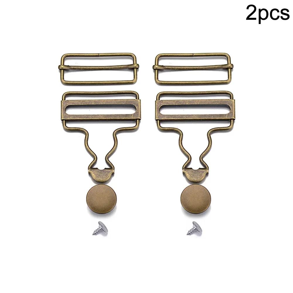 2Pcs Dungaree Fastener Buckle With Jeans Buttons Clips DIY For Denim Jacket Jumpsuits Metal Repair Clothes Supplies