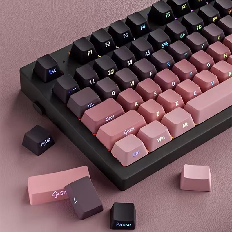 Xiaomi Side-printed Gradient Keycaps with PBT Contour Backlighting, Bottom-lit Design, Compatible with 60/75/68/87/104 Gaming Keyboards