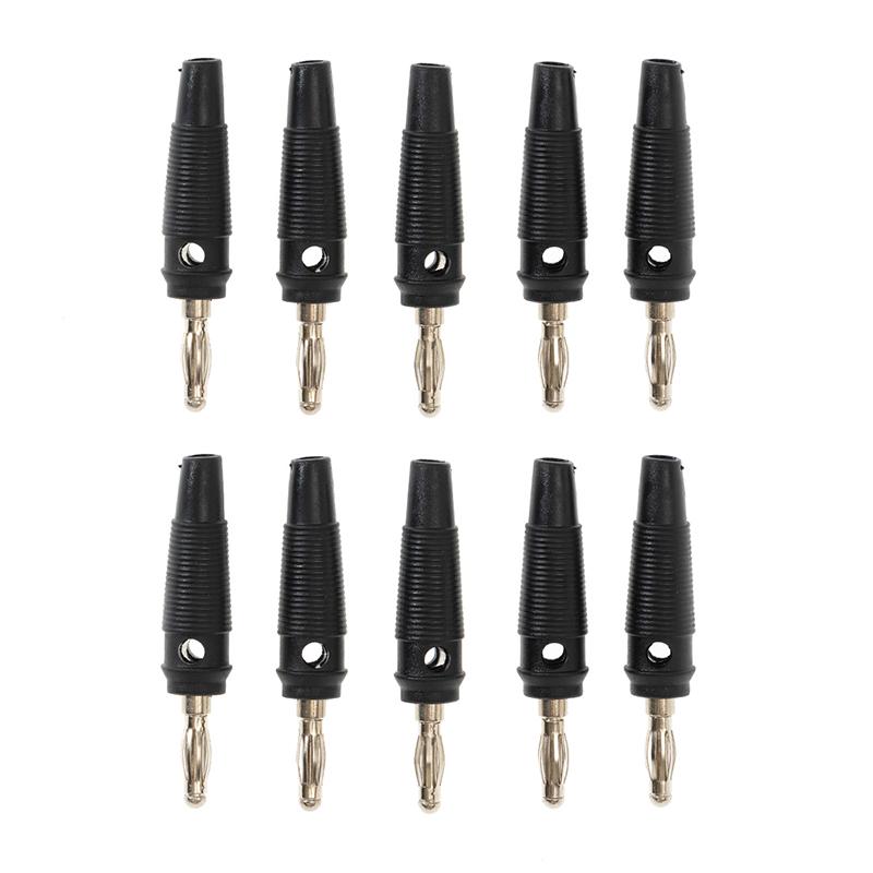 10Pcs 32A 4mm Banana Plugs Male Stackable Connector High Current Screw Type Speaker Cable Adapter 4mm High Current Banana Plugs