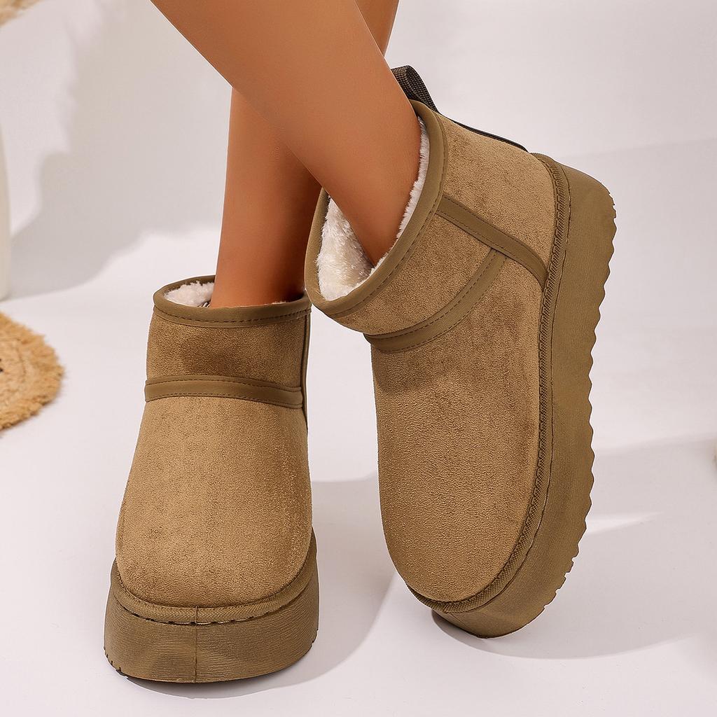 Big head snow boots women's velvet thickened cotton shoes winter new thermal shoes snow cotton snow shoes bread shoes