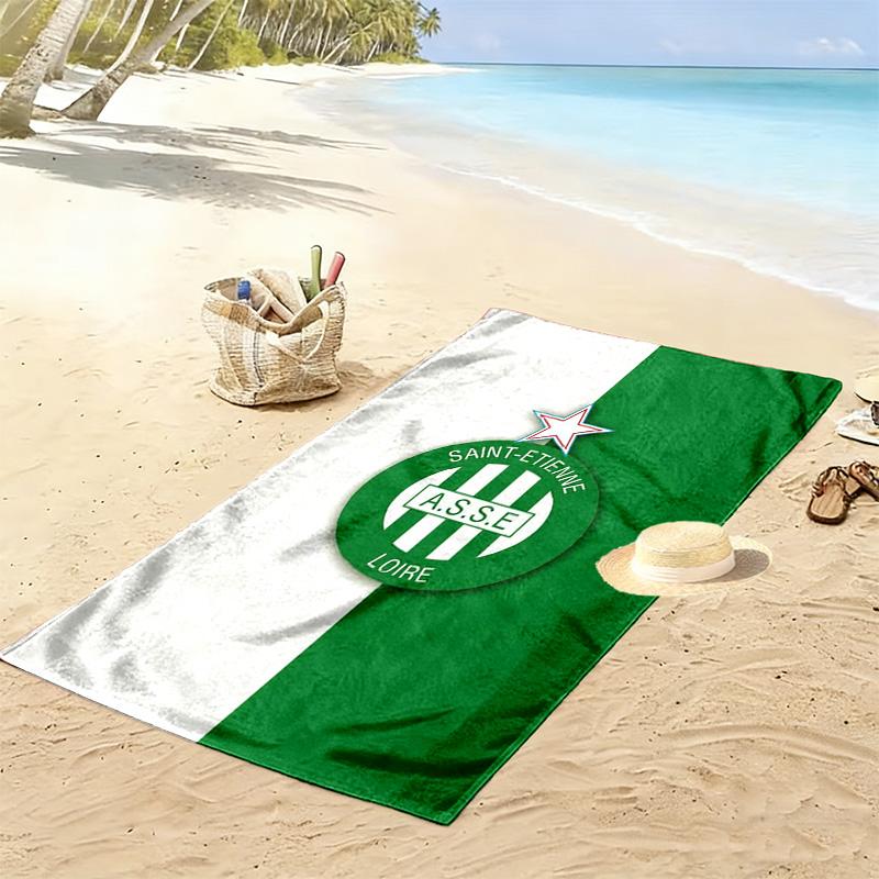 AS Saint-Étienne Print Beach Towel, Large Soft Quick Dry Towel for Beach Camping Swimming