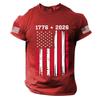 Men's Short Sleeve Casual Crewneck T Shirt with 1776 2026 Print and Distressed American Flag Graphic for Everyday Wear