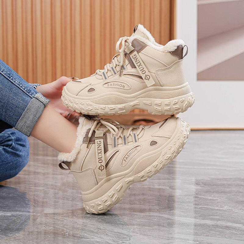 Winter new high-top cotton shoes student ins thick-soled velvet sports boots Q