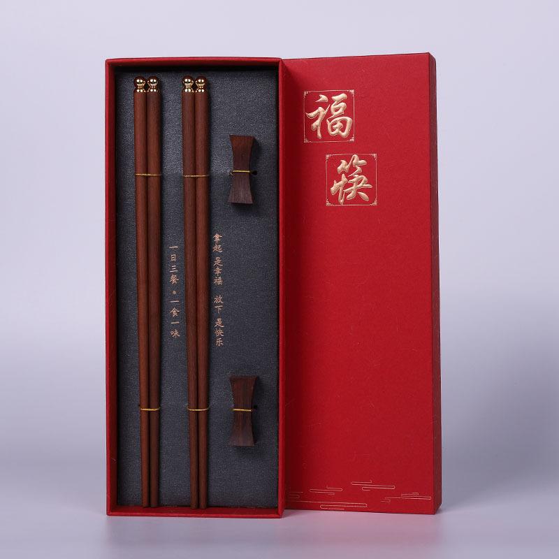 Alta Qualidade Premium Sândalo Vermelho Natural Palitos de Chopsticks Embalagem Caixa de Presente Talheres Domésticos Conjunto de Talheres Palitos de Chopsticks Chineses
