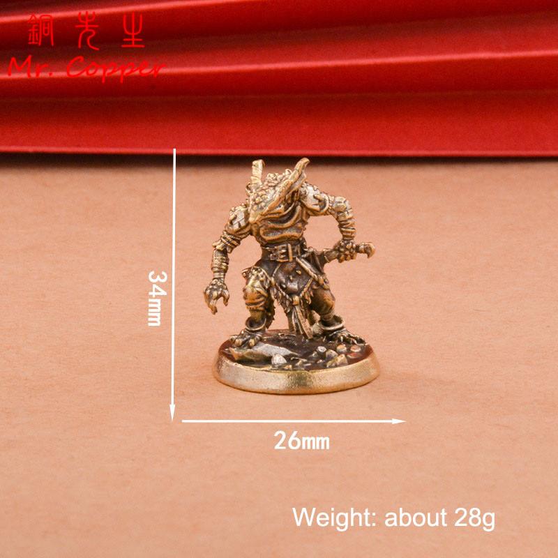 Vintage Brass Ornament Orc Soliders Models Figurines Miniatures Toys Boys Cartoon Desktop Metal Doll Crafts Decoration Accessory