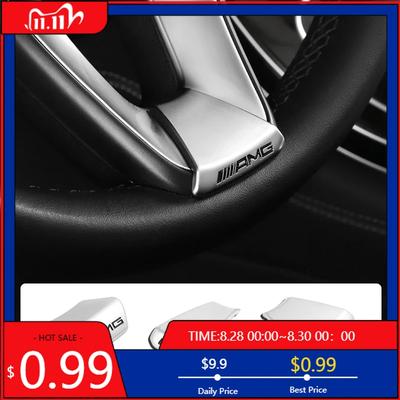 GLC GLB Car Steering Wheel Personalized Emblem Stickers AMG Badge For Mercedes Benz AMG GLE GLS CLS GLC CLA GLK ML C197 R231 W1