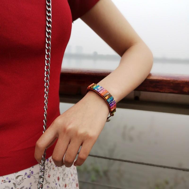 Adjustable Knot Handmade Beaded Bracelet Women Men Alloy Geometric Ethnic Style Stackable Jewelry