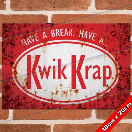 

KWIK KRAP cm Metal Signs Mancave Shed Bar Garage Funny Toilet Gift Tin Sign UKAluminum 20x30cm（7.8x11.8inch）