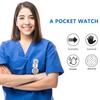Nurse Watch Alloy Clip-on Pocket Watch Water Resistant Quartz Movement Clear Dial for Staff Nurses Paramedics
