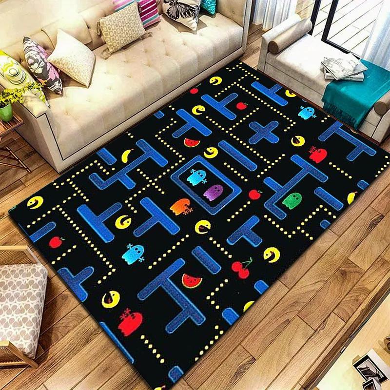Pac-Man Carpet Rug for Living Room Bedroom Home Sofa Decoration,Kids play Non-slip Floor Mat