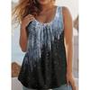 Summer Women's Large Size 3D Colorful Printing Vest Loose Fashionable Comfortable Soft Breathable O Neck Sleeveless Vest