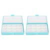 2PCS 12/24 Grids Watercolor Box Red/Blue Embossed Surface Paint Storage Palettes Box Portable Plastic Painting Pigment Box