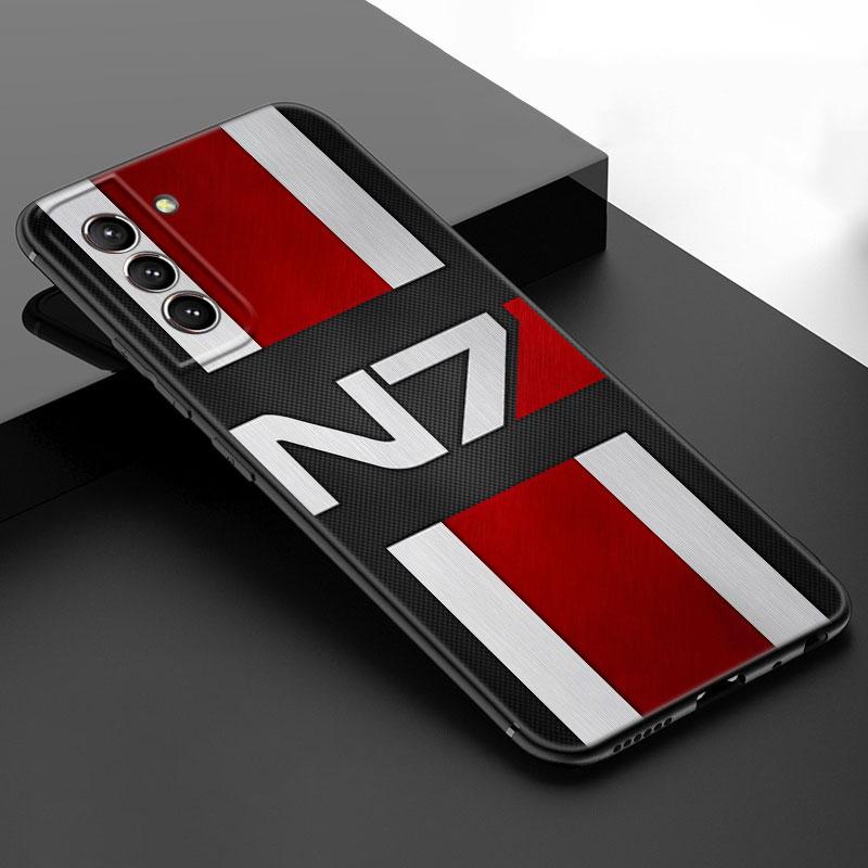 

N7 Mass Effect черный силиконовый чехол для телефона Samsung Galaxy S23 S21 S20 FE S24 S22 Ultra S10E S10 S9 S8 Plus Samsung S24