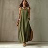 Women's Sleeveless Halter Neck Maxi Dress Loose Fit Solid Casual Long Dress